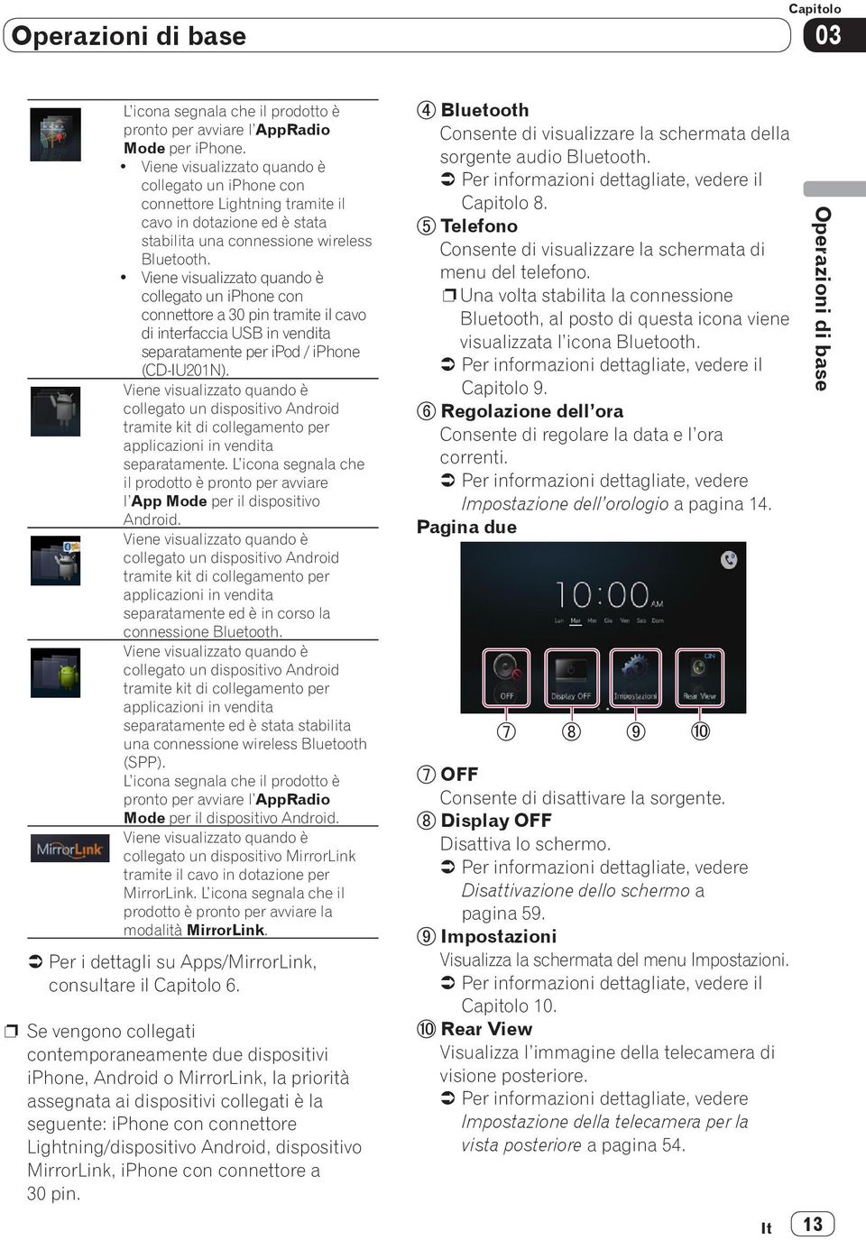 Viene visualizzato quando è collegato un iphone con connettore a 30 pin tramite il cavo di interfaccia USB in vendita separatamente per ipod / iphone (CD-IU201N).