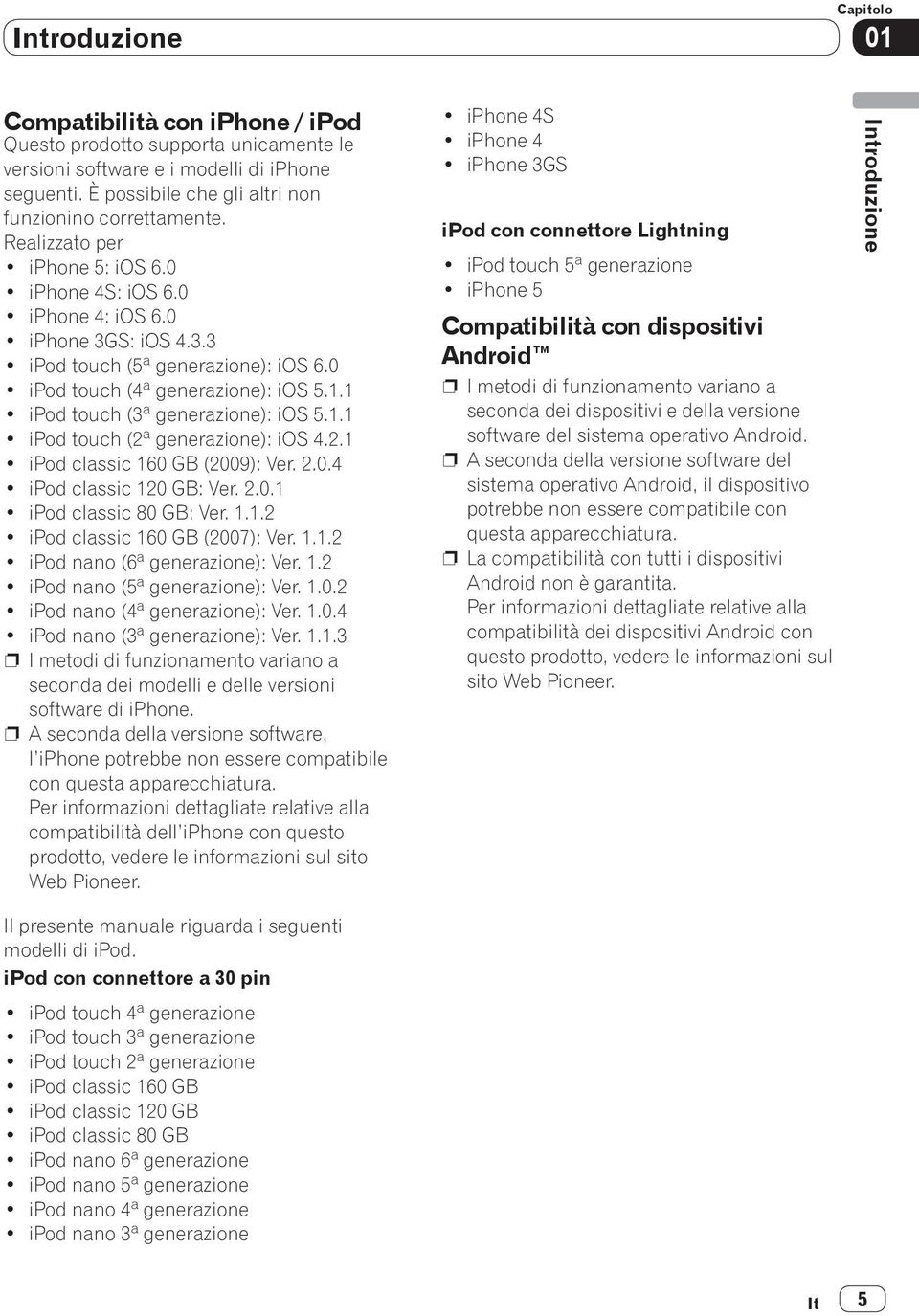 0 ipod touch (4ª generazione): ios 5.1.1 ipod touch (3ª generazione): ios 5.1.1 ipod touch (2ª generazione): ios 4.2.1 ipod classic 160 GB (2009): Ver. 2.0.4 ipod classic 120 GB: Ver. 2.0.1 ipod classic 80 GB: Ver.