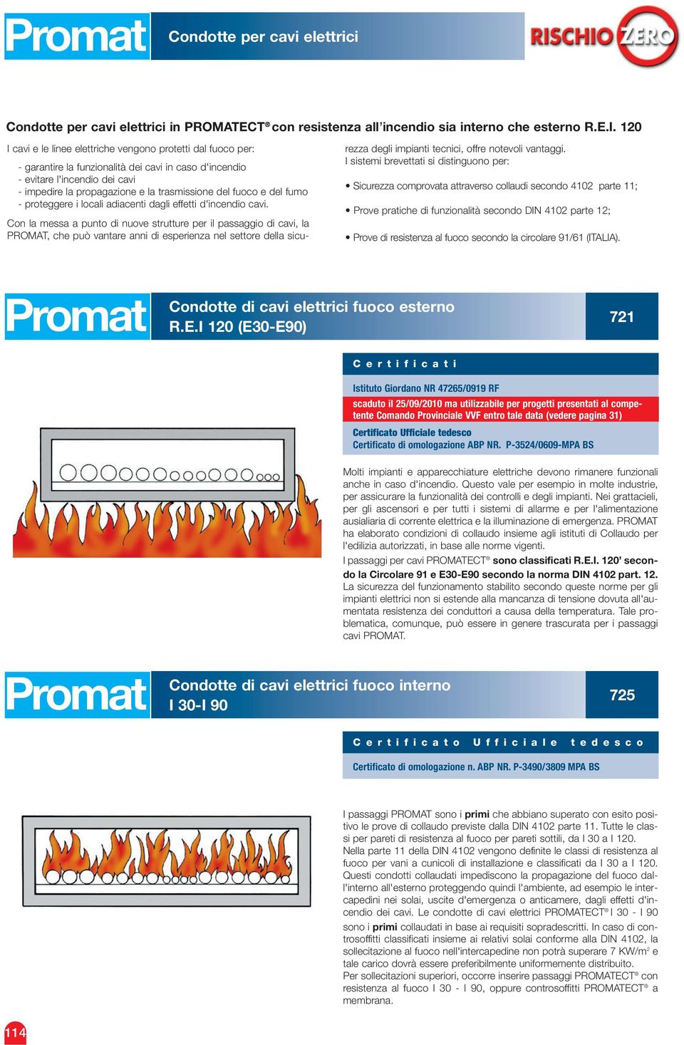 fuoco e del fumo - proteggere i locali adiacenti dagli effetti d'incendio cavi.