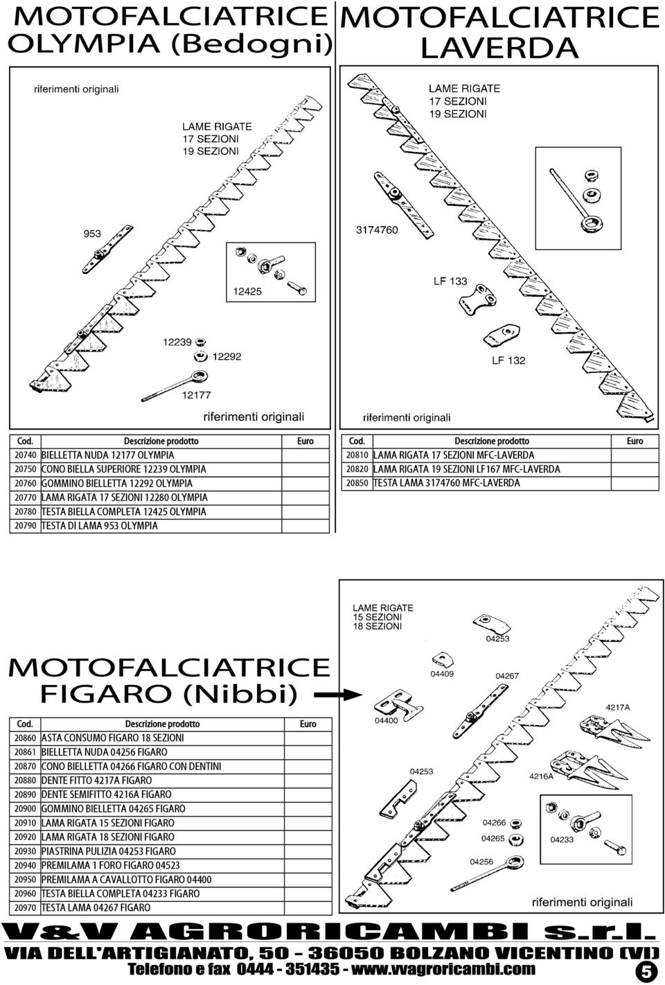 BIELLETTA NUDA 04256 FIGARO 20870 CONO BIELLETTA 04266 FIGARO CON DENTINI 20880 DENTE FITTO 4217A FIGARO 20890 DENTE SEMIFITTO 4216A FIGARO 20900 GOMMINO BIELLETTA 04265 FIGARO 20910 LAMA RIGATA 15