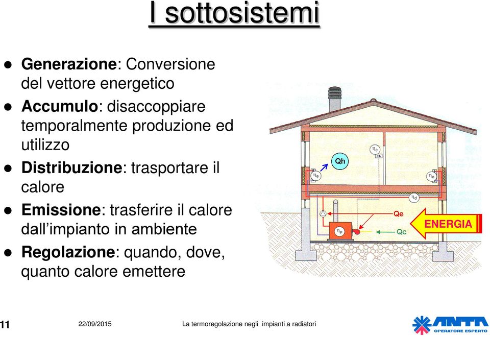 Distribuzione: trasportare il calore Emissione: trasferire il calore