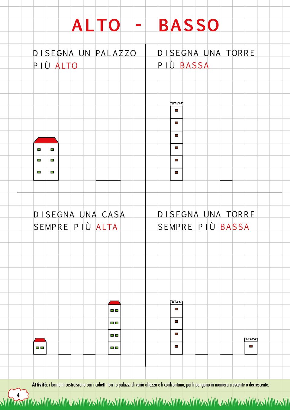 varia altezza e li confrontano, poi