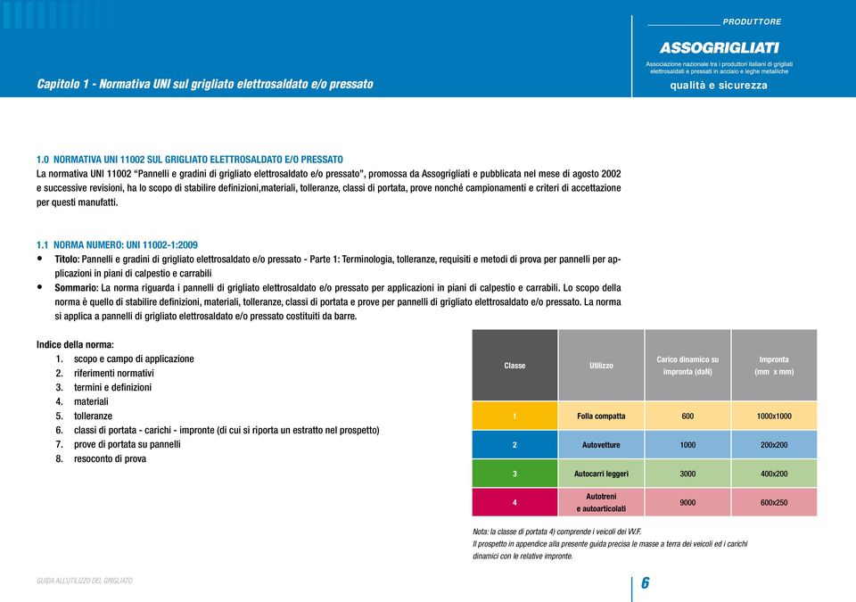 agosto 2002 e successive revisioni, ha lo scopo di stabilire definizioni,materiali, tolleranze, classi di portata, prove nonché campionamenti e criteri di accettazione per questi manufatti. 1.