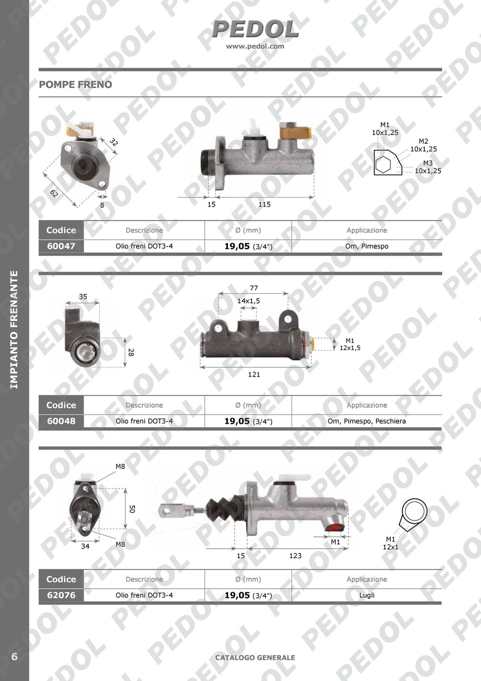 19,05 (3/4 ) Om, Pimespo, Peschiera M8 50 34 M8 15