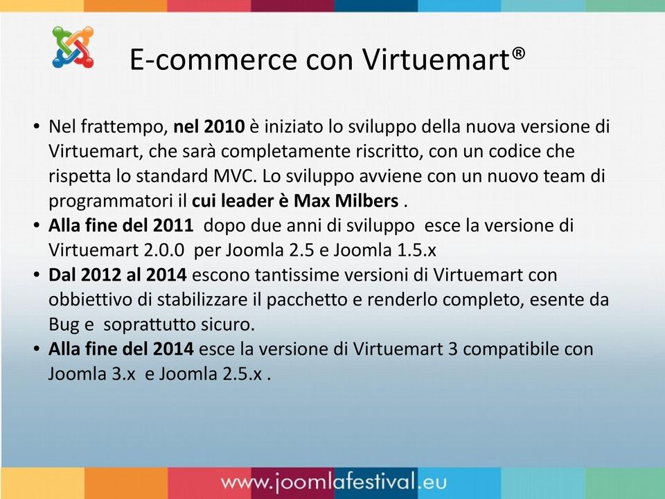 Alla fine del 2011 dopo due anni di sviluppo esce la versione di Virtuemart 2.0.0 per Joomla 2.5 