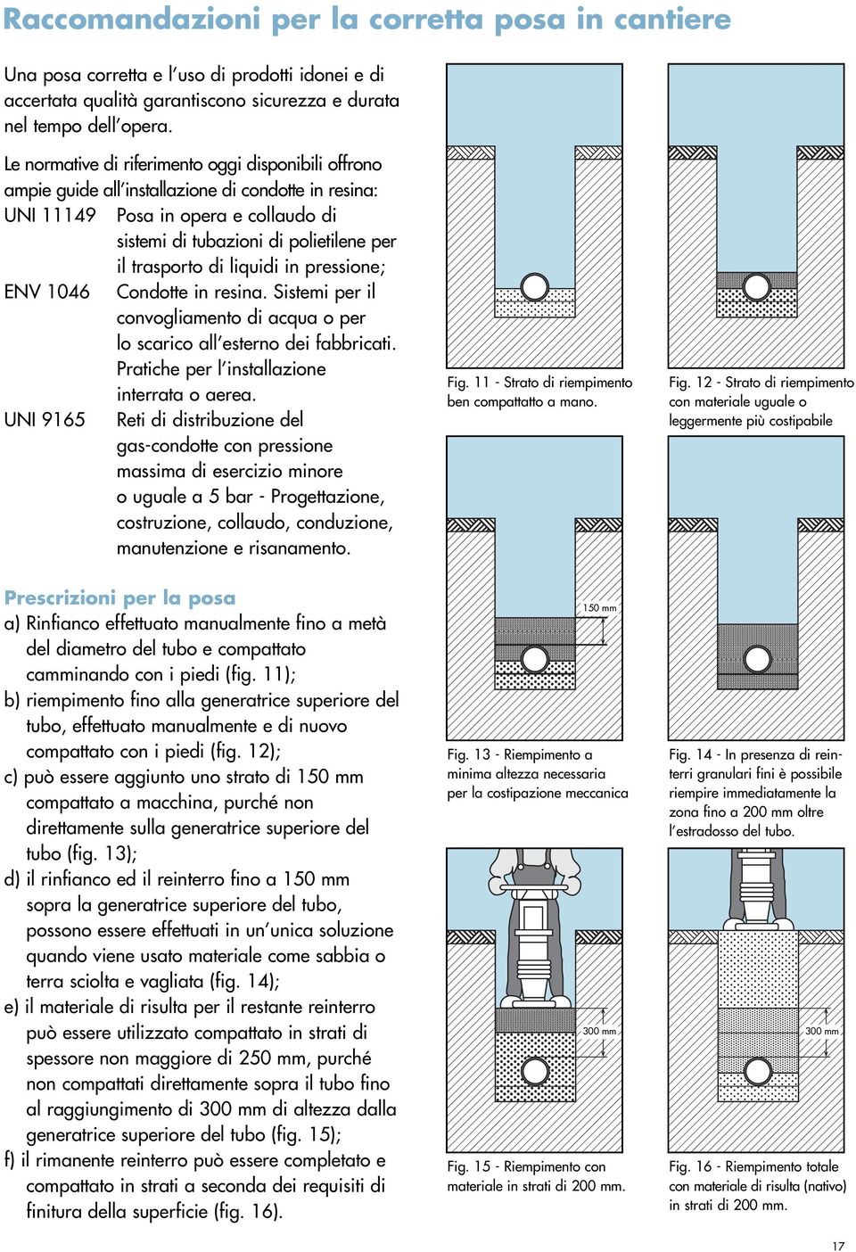 liquidi in pressione; ENV 1046 Condotte in resina. Sistemi per il convogliamento di acqua o per lo scarico all esterno dei fabbricati. Pratiche per l installazione interrata o aerea.