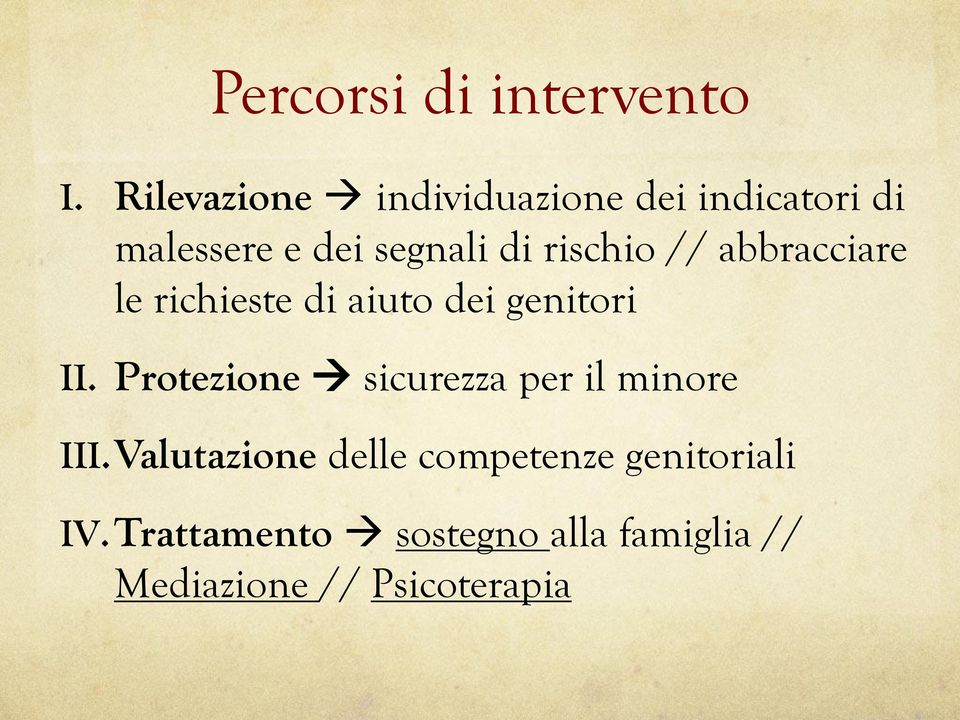 rischio // abbracciare le richieste di aiuto dei genitori II.