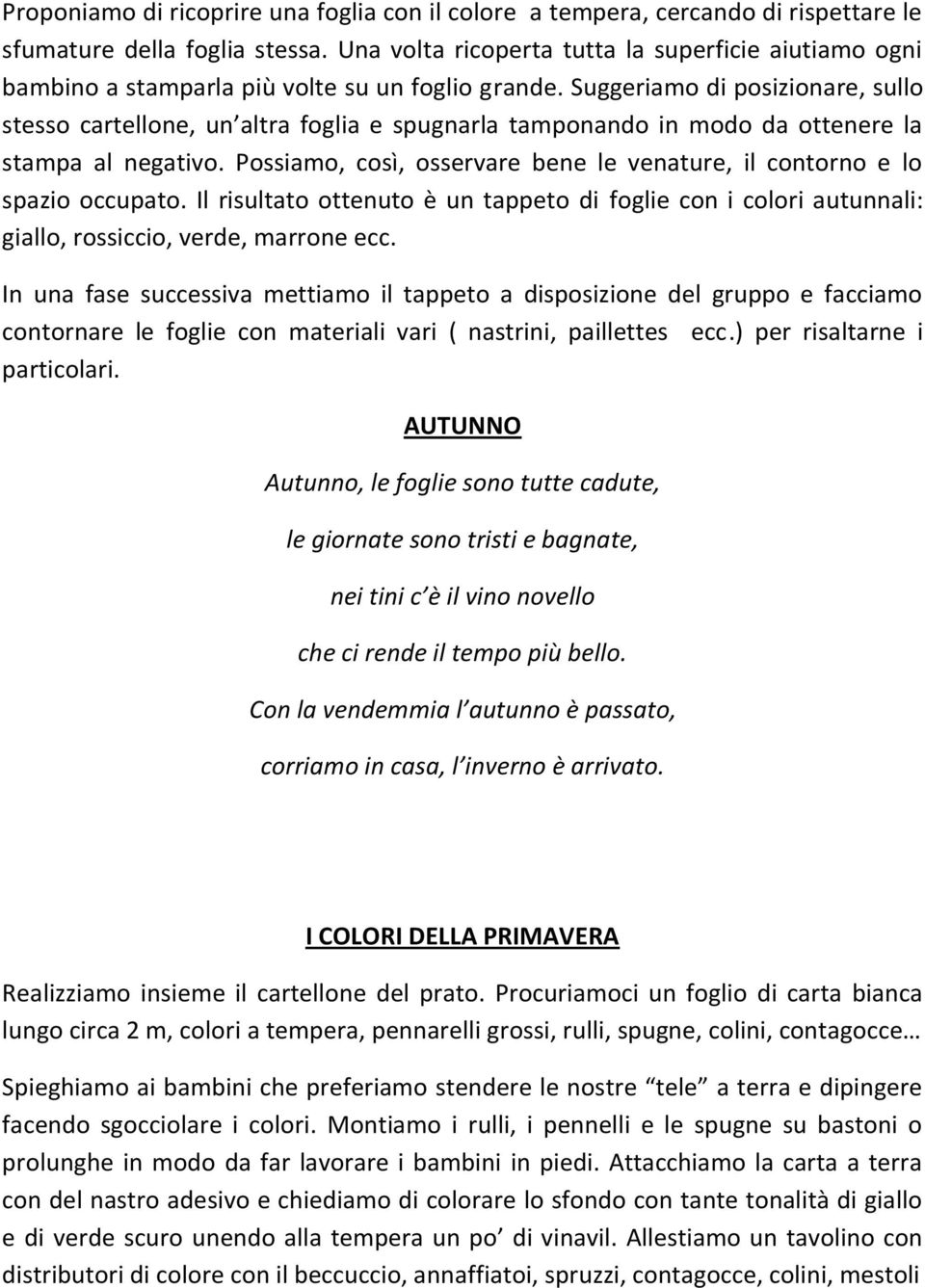 Suggeriamo di posizionare, sullo stesso cartellone, un altra foglia e spugnarla tamponando in modo da ottenere la stampa al negativo.