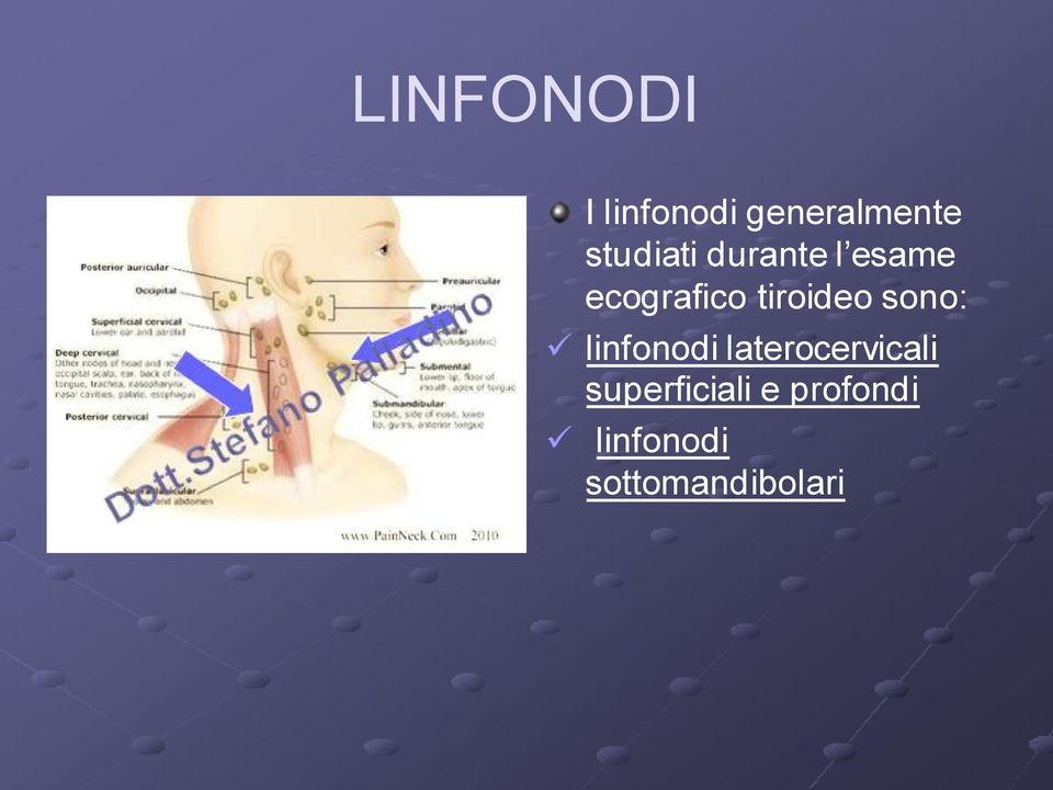 tiroideo sono: linfonodi laterocervicali