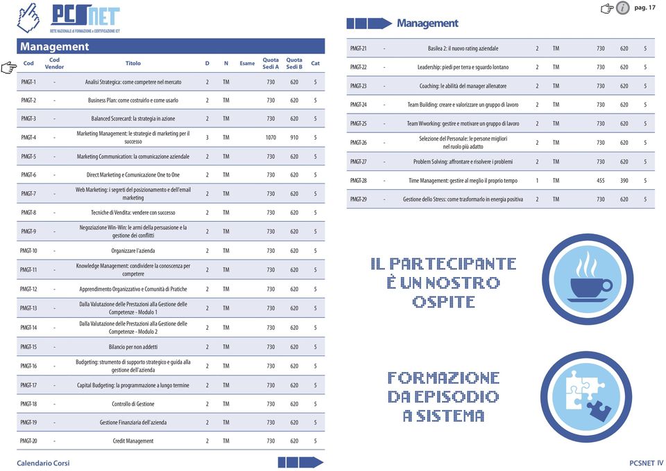 mercato 2 TM 730 620 5 PMGT-2 - Business Plan: come costruirlo e come usarlo 2 TM 730 620 5 PMGT-3 - Balanced Scorecard: la strategia in azione 2 TM 730 620 5 PMGT-4 - Marketing Management: le