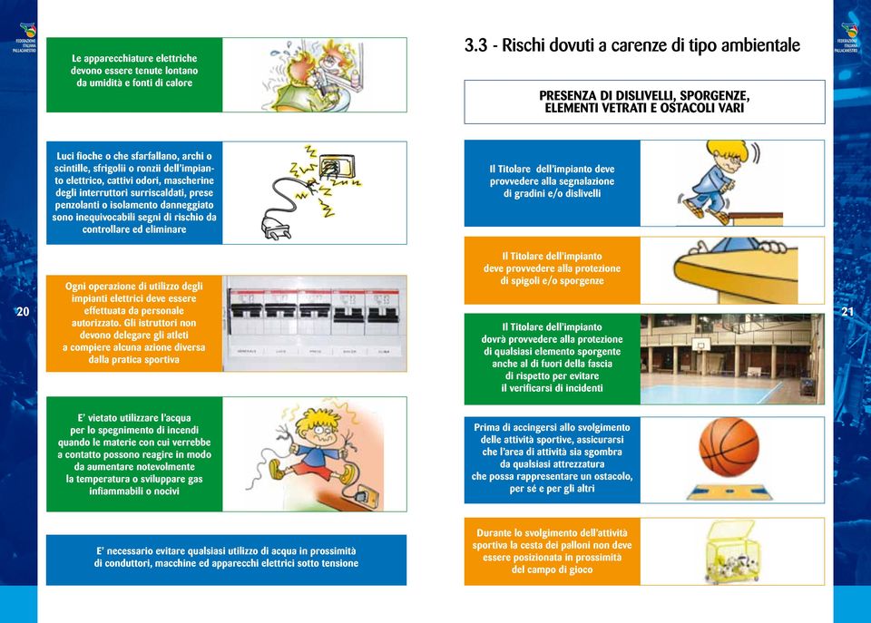 elettrico, cattivi odori, mascherine degli interruttori surriscaldati, prese penzolanti o isolamento danneggiato sono inequivocabili segni di rischio da controllare ed eliminare Il Titolare dell