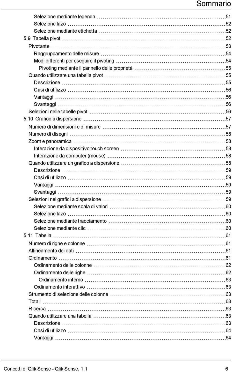 Descrizione 55 Casi di utilizzo 56 Vantaggi 56 Svantaggi 56 Selezioni nelle tabelle pivot 56 5.