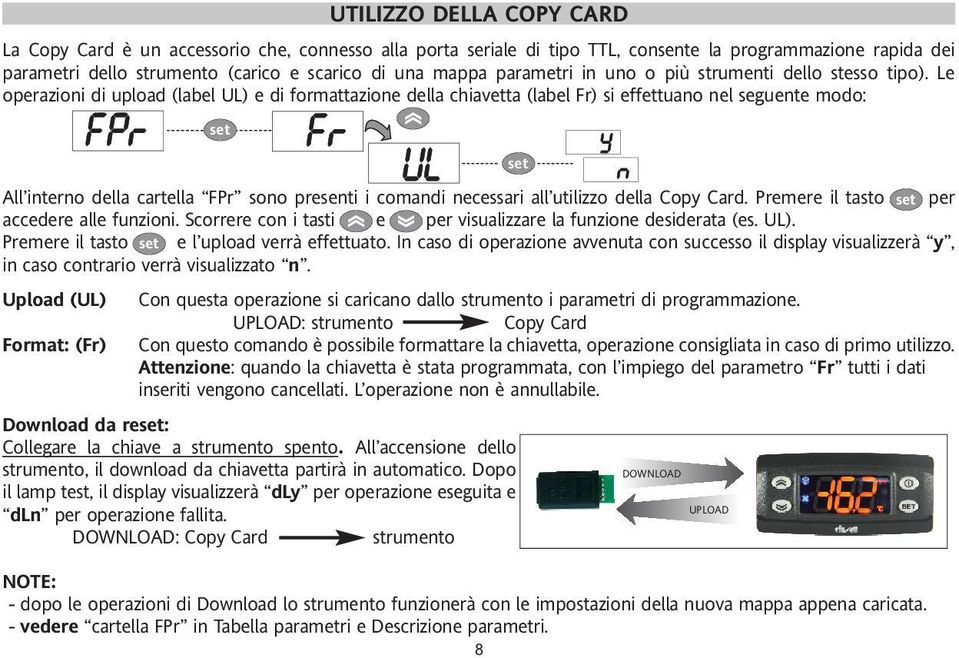 Le operazioni di upload (label UL) e di formattazione della chiavetta (label Fr) si effettuano nel seguente modo: All interno della cartella FPr sono presenti i comandi necessari all utilizzo della