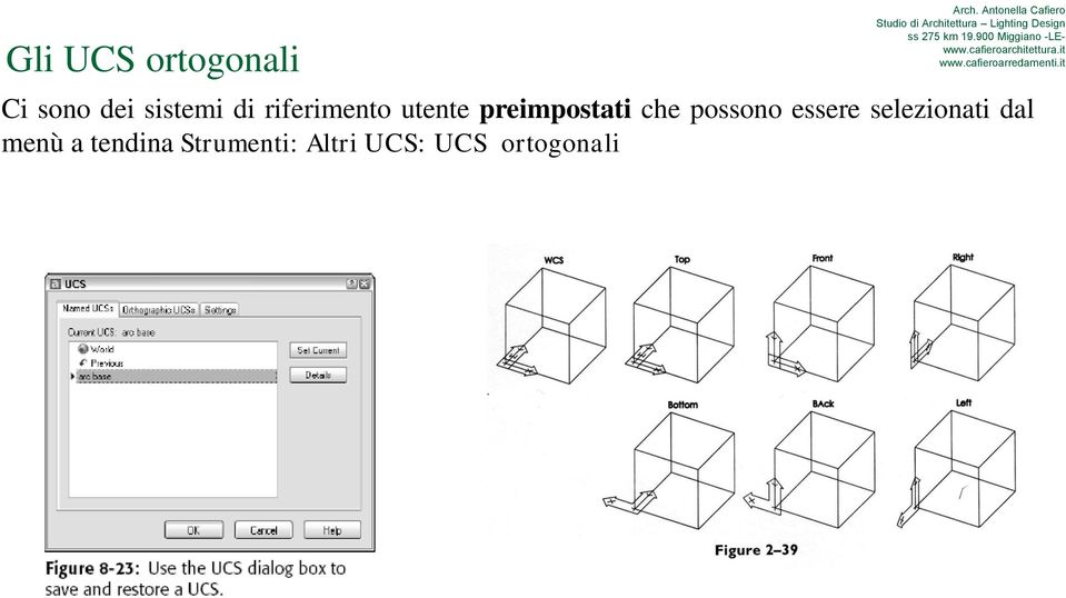 possono essere selezionati dal menù a