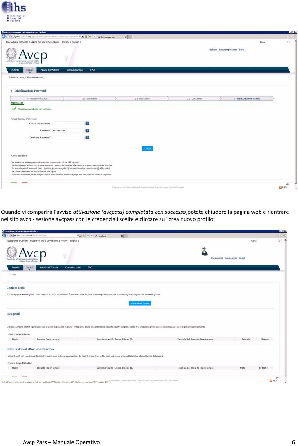 rientrare nel sito avcp - sezione avcpass con le