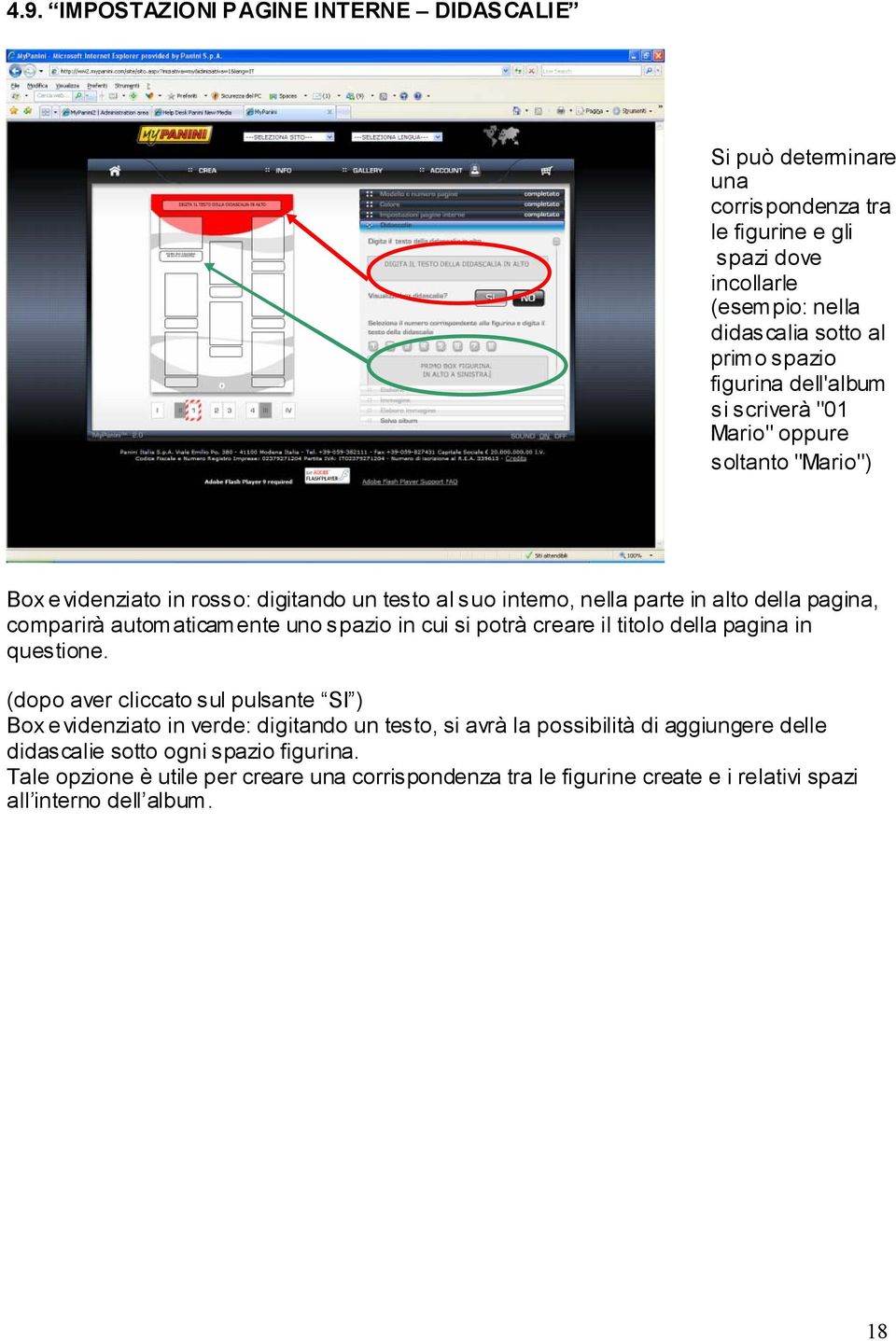 automaticamente uno spazio in cui si potrà creare il titolo della pagina in questione.