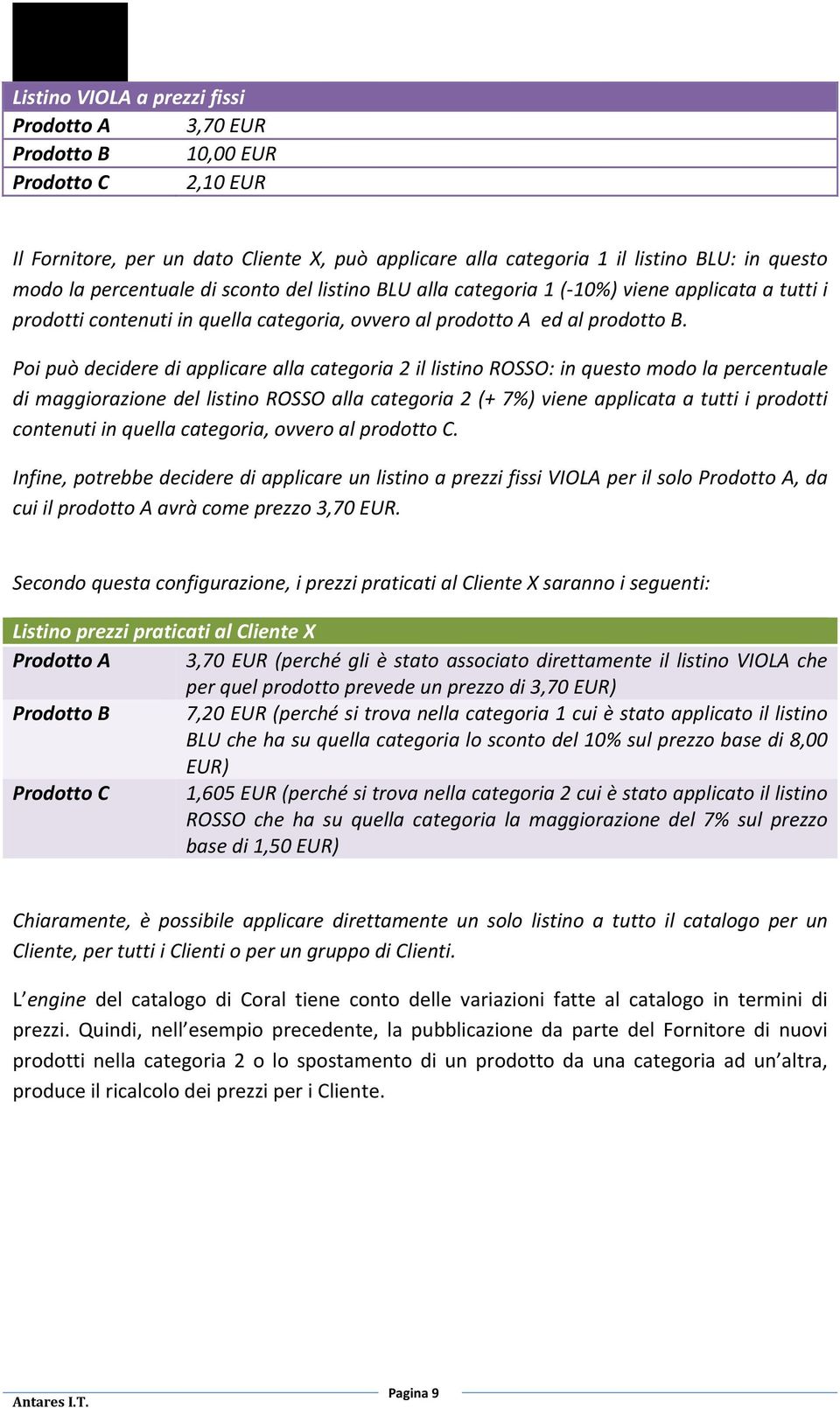 Poi può decidere di applicare alla categoria 2 il listino ROSSO: in questo modo la percentuale di maggiorazione del listino ROSSO alla categoria 2 (+ 7%) viene applicata a tutti i prodotti contenuti