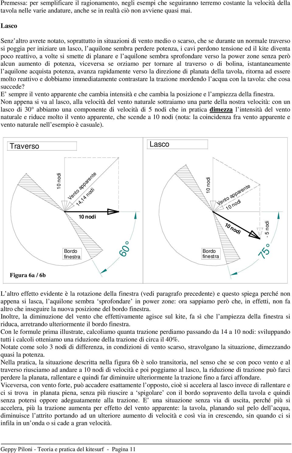 perdono tensione ed il kite diventa poco reattivo, a volte si smette di planare e l aquilone sembra sprofondare verso la power zone senza però alcun aumento di potenza, viceversa se orziamo per