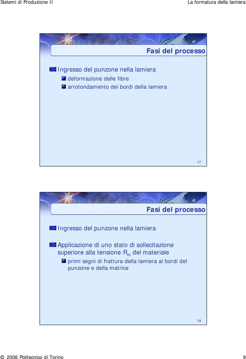 lamiera Applicazione di uno stato di sollecitazione superiore alla tensione R m del