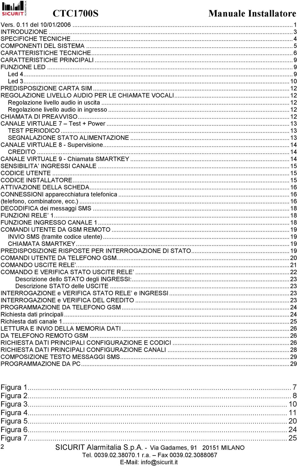 ..12 CANALE VIRTUALE 7 Test + Power...13 TEST PERIODICO...13 SEGNALAZIONE STATO ALIMENTAZIONE...13 CANALE VIRTUALE 8 - Supervisione...14 CREDITO...14 CANALE VIRTUALE 9 - Chiamata SMARTKEY.