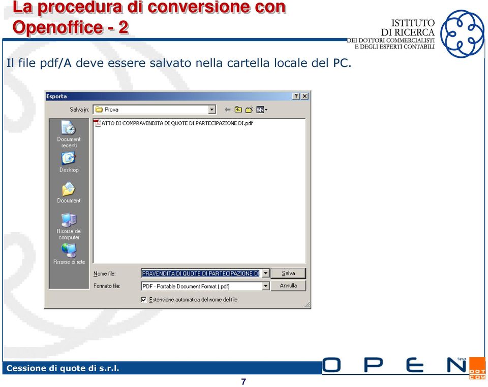 pdf/a deve essere salvato