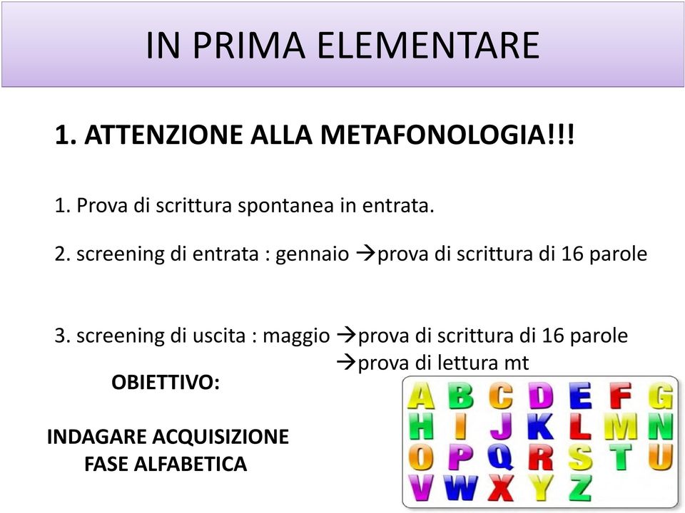 screening di uscita : maggio prova di scrittura di 16 parole prova di