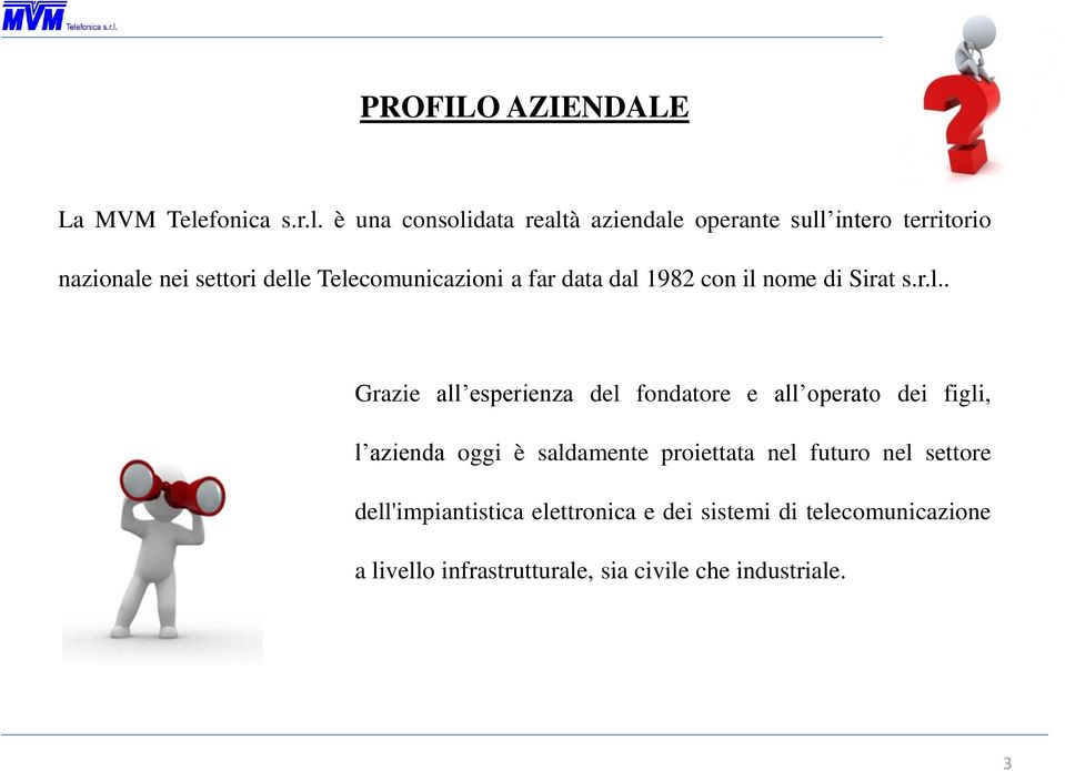 è una consolidata realtà aziendale operante sull intero territorio nazionale nei settori delle Telecomunicazioni