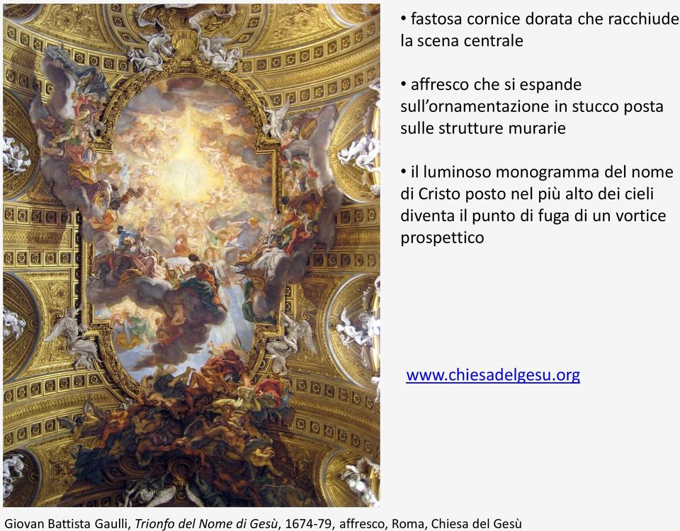 Cristo posto nel più alto dei cieli diventa il punto di fuga di un vortice prospettico www.