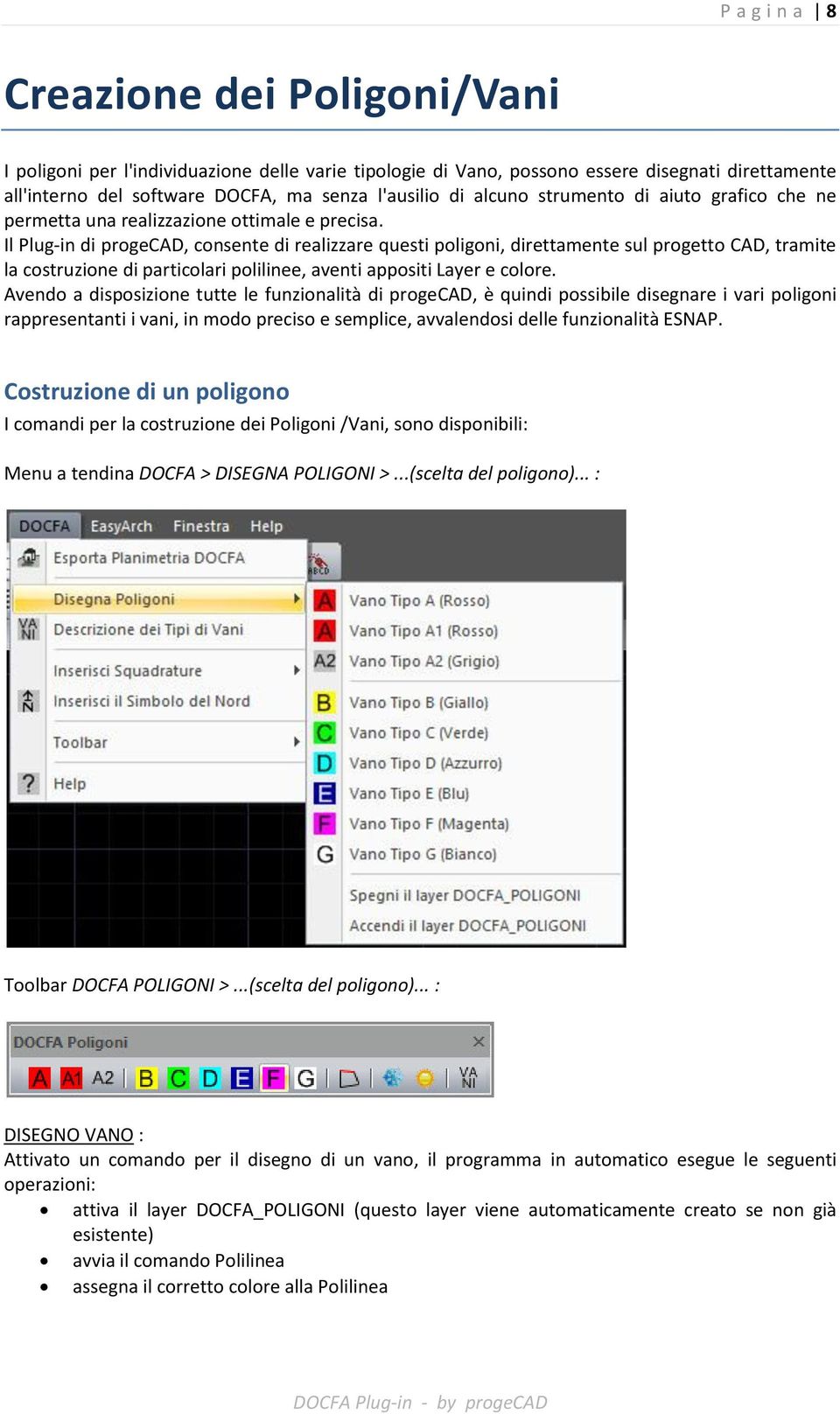 Il Plug-in di progecad, consente di realizzare questi poligoni, direttamente sul progetto CAD, tramite la costruzione di particolari polilinee, aventi appositi Layer e colore.