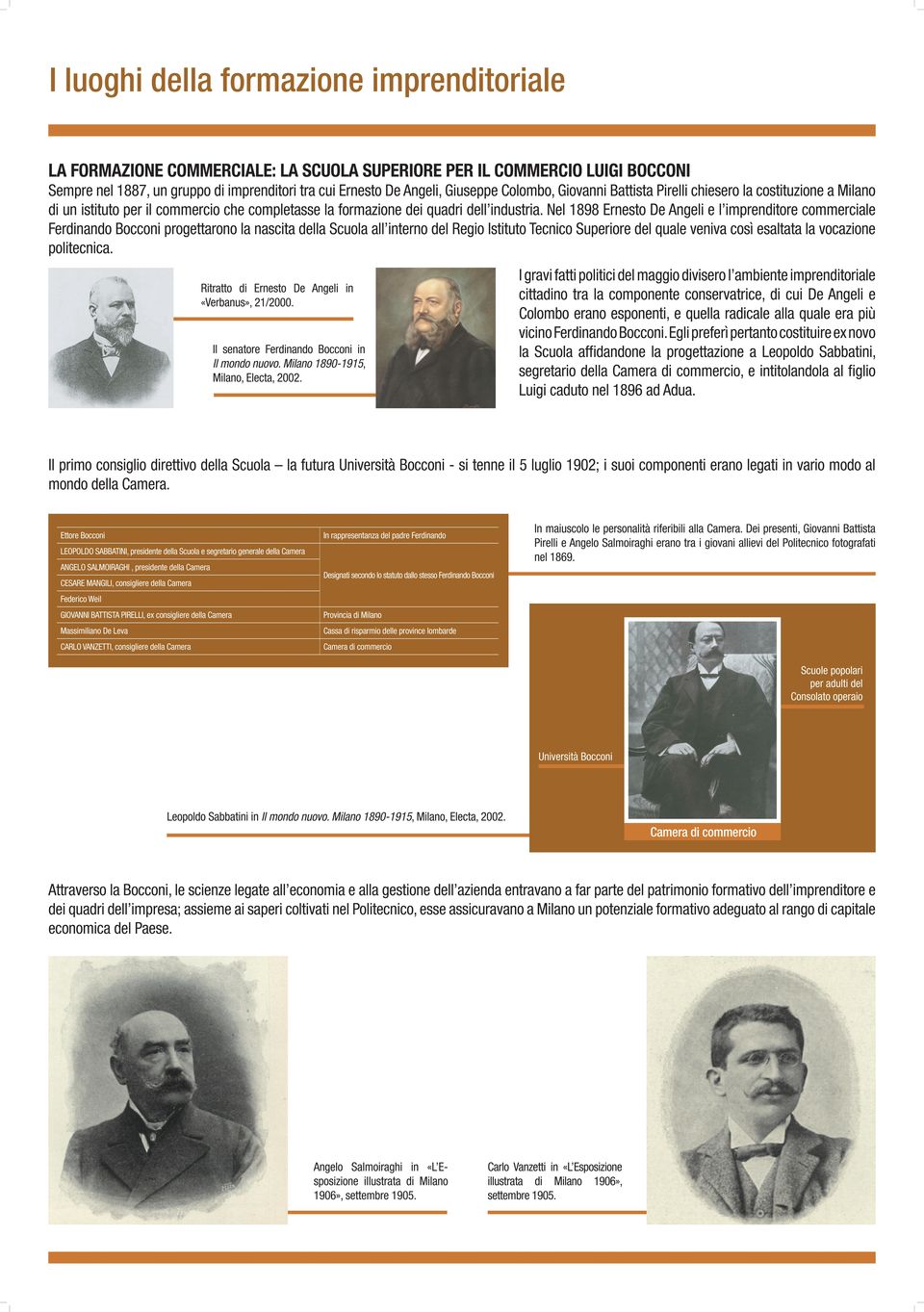 Nel 1898 Ernesto De Angeli e l imprenditore commerciale Ferdinando Bocconi progettarono la nascita della Scuola all interno del Regio Istituto Tecnico Superiore del quale veniva così esaltata la