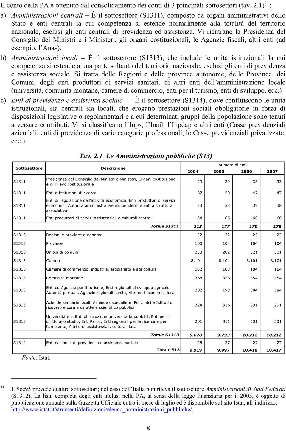 nazionale, esclusi gli enti centrali di previdenza ed assistenza.