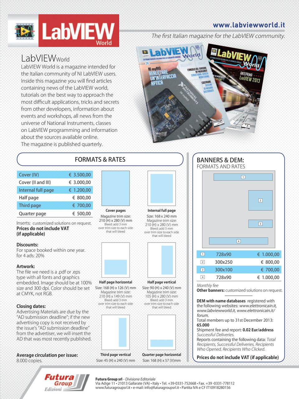 information about events and workshops, all news from the universe of National Instruments, classes on LabVIEW programming and information about the sources available online.