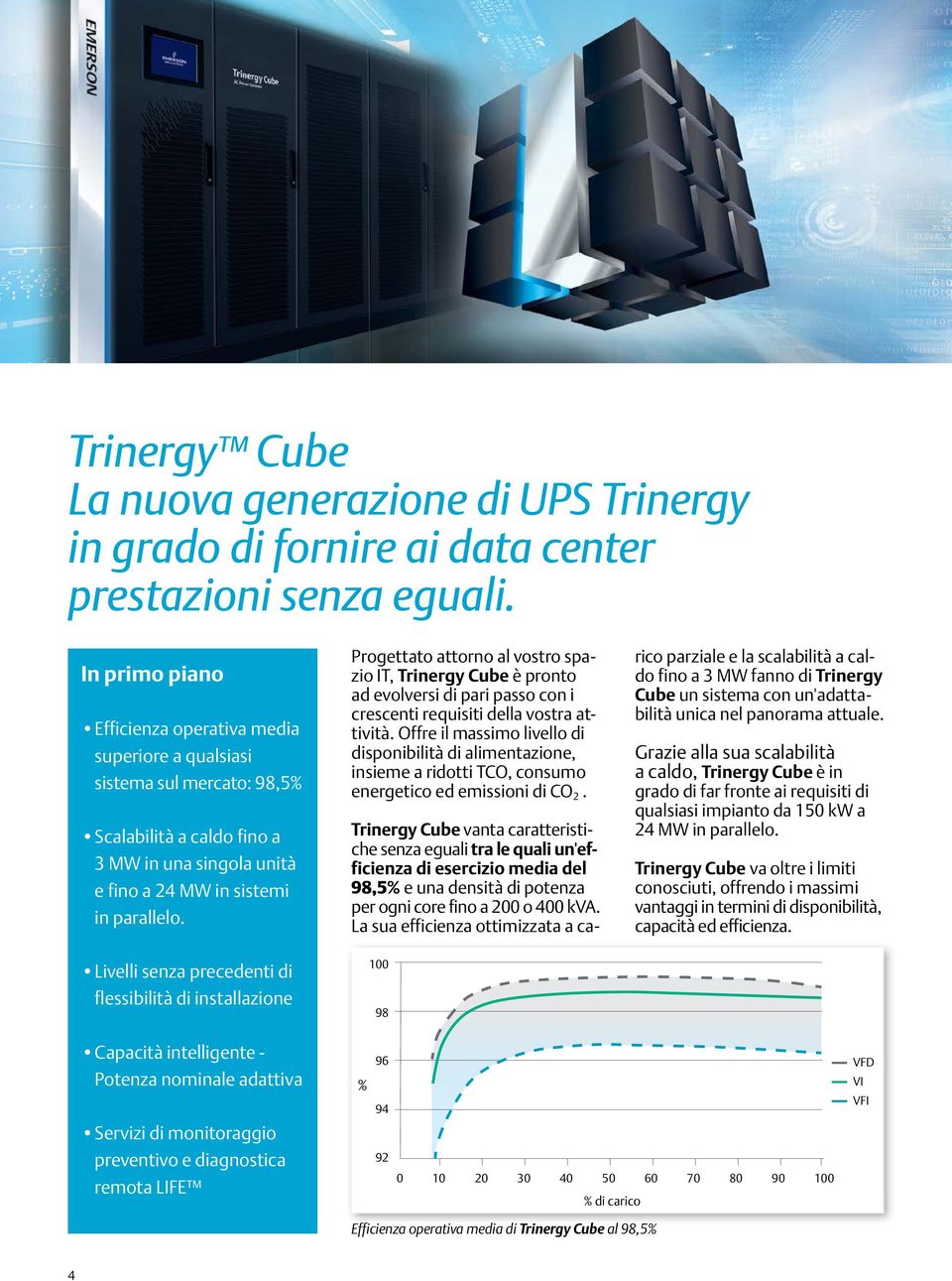 Livelli senza precedenti di flessibilità di installazione Progettato attorno al vostro spazio IT, Trinergy Cube è pronto ad evolversi di pari passo con i crescenti requisiti della vostra attività.