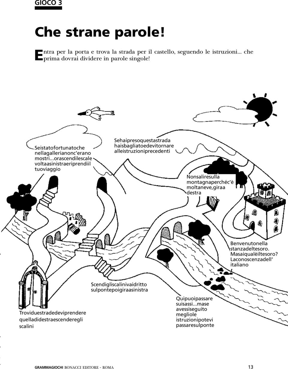 ..orascendilescale voltaasinistraeriprendiil tuoviaggio Sehaipresoquestastrada haisbagliatoedevitornare alleistruzioniprecedenti Nonsaliresulla montagnaperchéc è