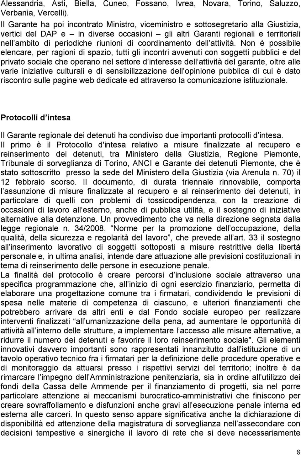 riunioni di coordinamento dell attività.