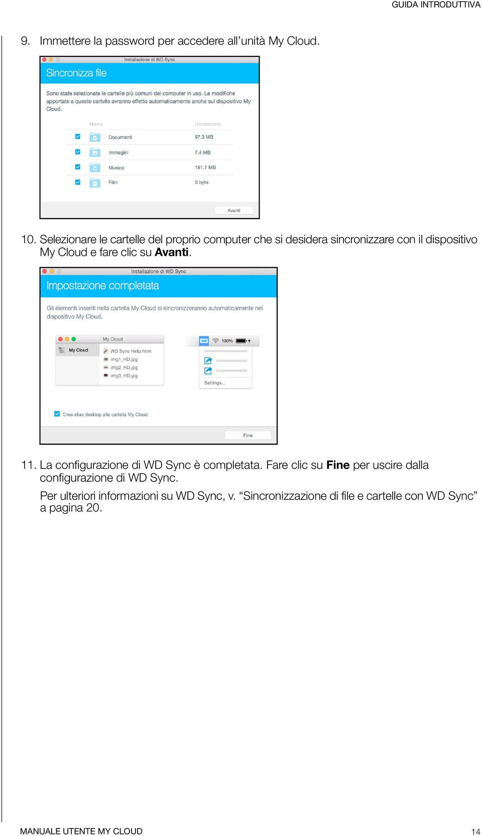 fare clic su Avanti. 11. La configurazione di WD Sync è completata.