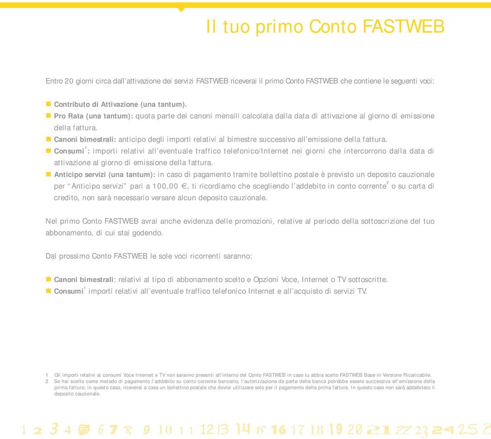 Canoni bimestrali: anticipo degli importi relativi al bimestre successivo all emissione della fattura.