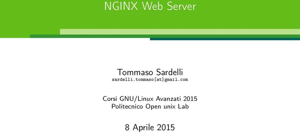 com Corsi GNU/Linux Avanzati 2015