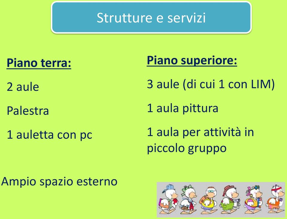 aule (di cui 1 con LIM) 1 aula pittura 1 aula