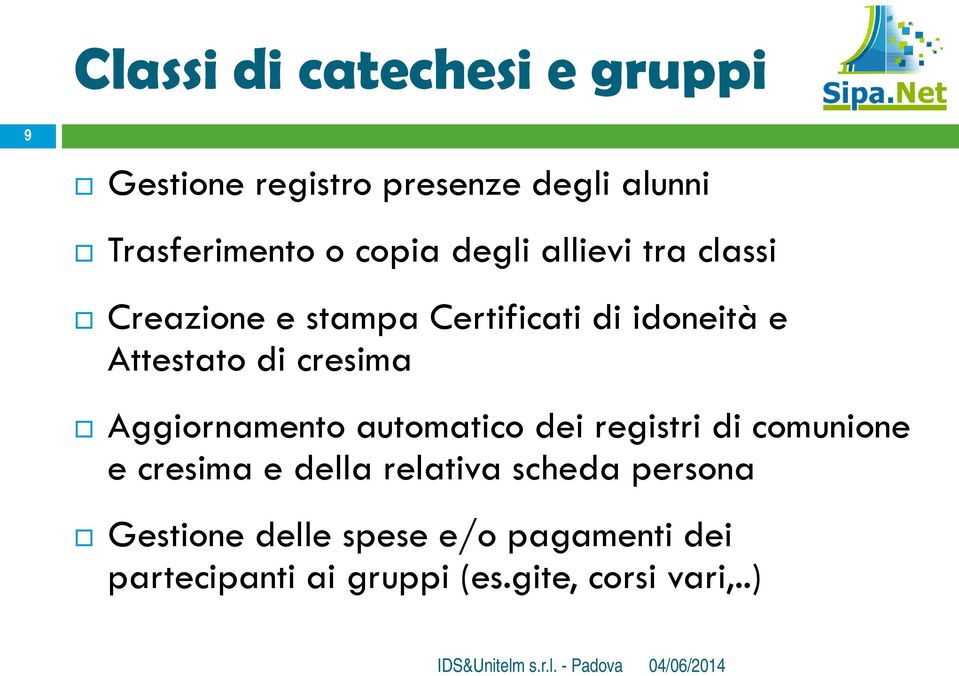 cresima Aggiornamento automatico dei registri di comunione e cresima e della relativa