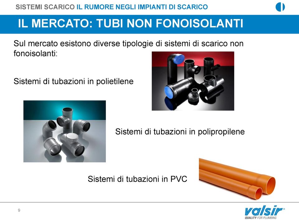 sistemi di scarico non fonoisolanti: Sistemi di tubazioni in