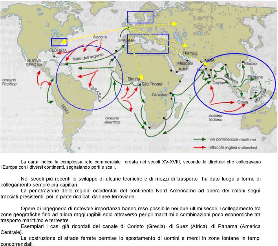 La penetrazione delle regioni occidentali del continente Nord Americamo ad opera dei coloni seguì tracciati presistenti, poi in parte ricalcati da linee ferroviarie.