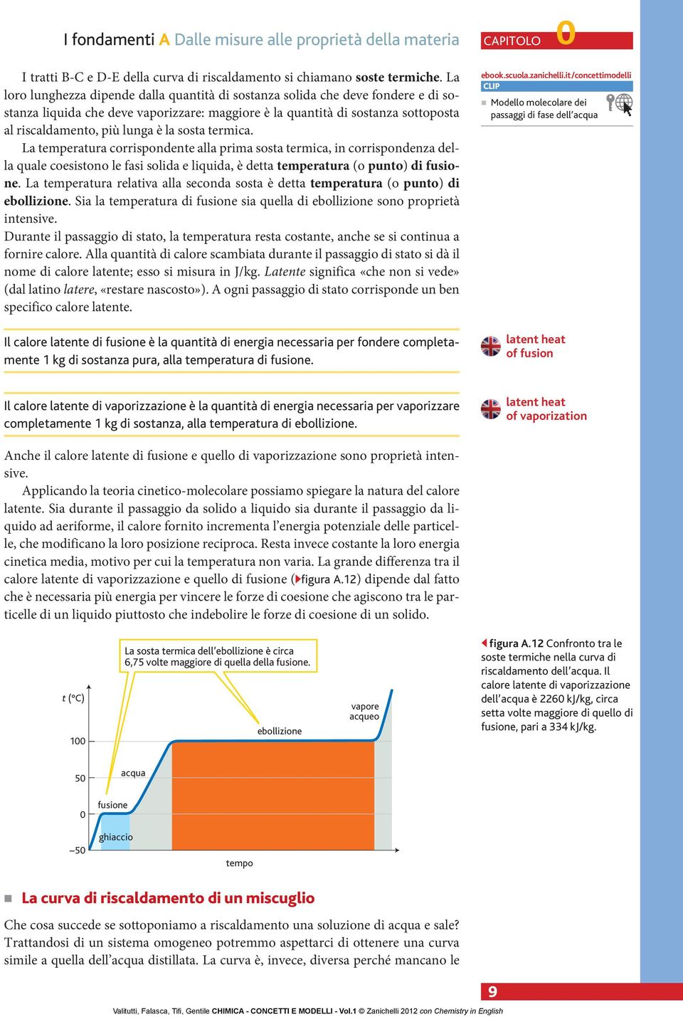 sosta termica. La temperatura corrispondente alla prima sosta termica, in corrispondenza della quale coesistono le fasi solida e liquida, è detta temperatura (o punto) di fusione.