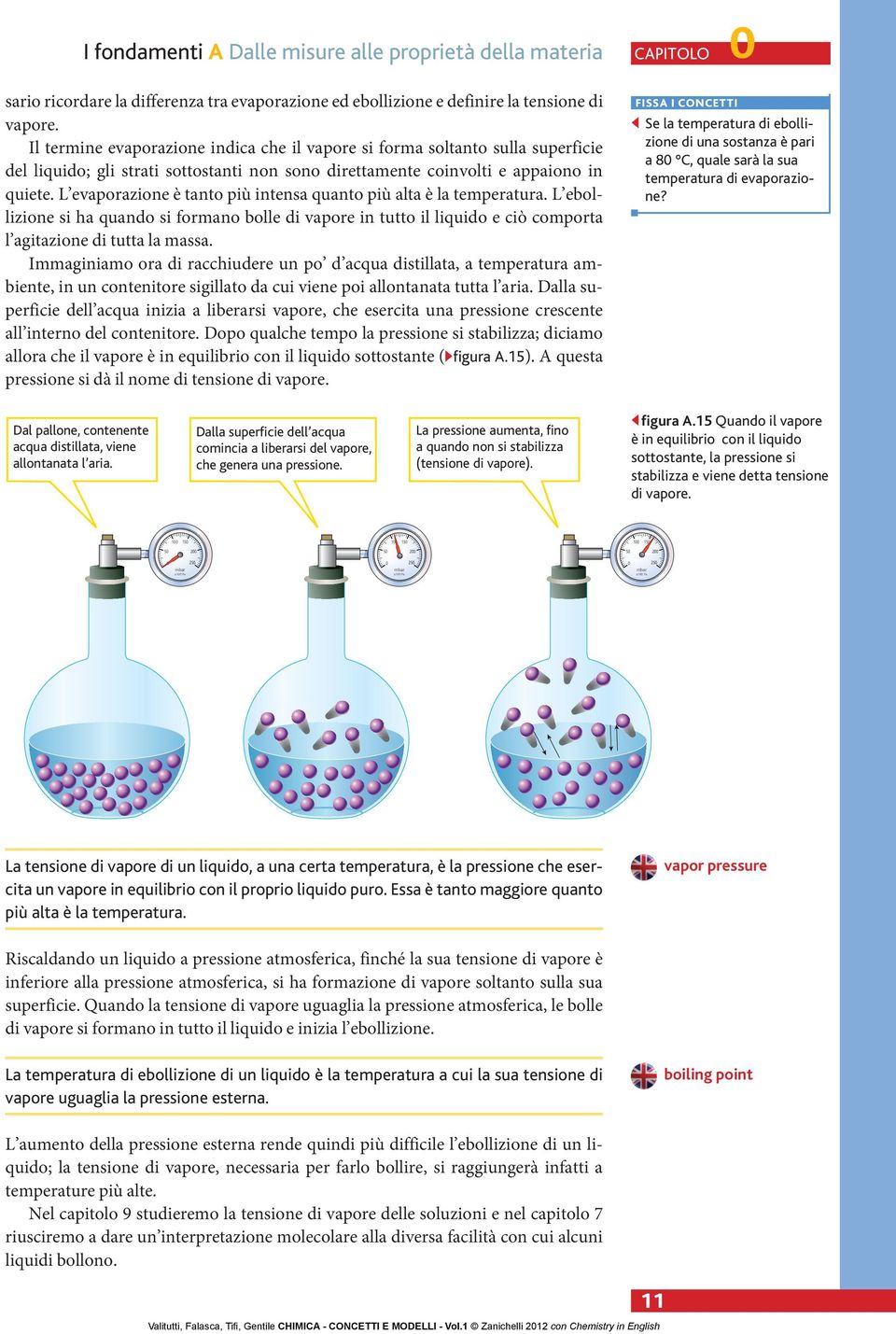 L evaporazione è tanto più intensa quanto più alta è la temperatura. L ebollizione si ha quando si formano bolle di vapore in tutto il liquido e ciò comporta l agitazione di tutta la massa.