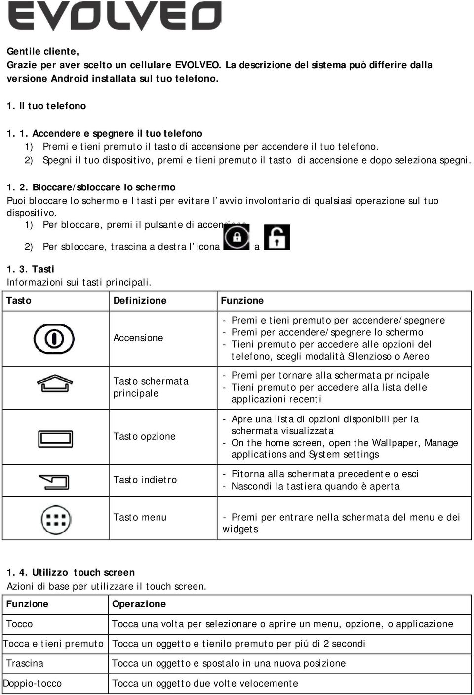 2) Spegni il tuo dispositivo, premi e tieni premuto il tasto di accensione e dopo seleziona spegni. 1. 2.