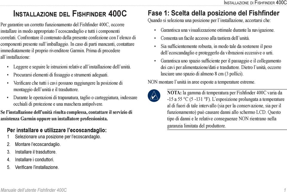 Prima di procedere all installazione: Leggere e seguire le istruzioni relative all installazione dell unità. Procurarsi elementi di fissaggio e strumenti adeguati.