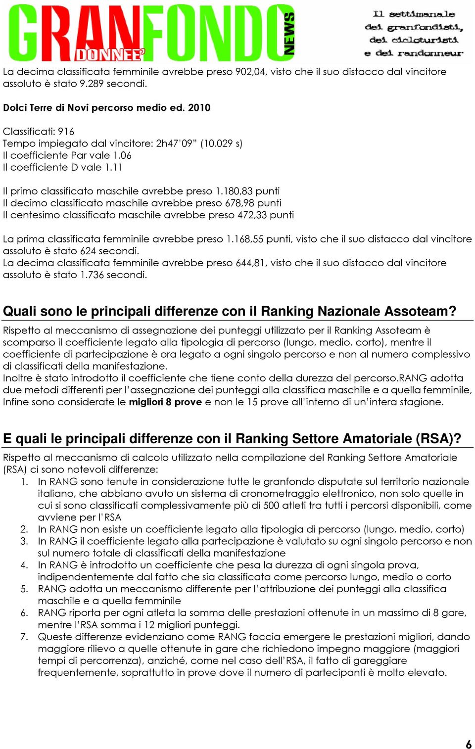 180,83 punti Il decimo classificato maschile avrebbe preso 678,98 punti Il centesimo classificato maschile avrebbe preso 472,33 punti La prima classificata femminile avrebbe preso 1.