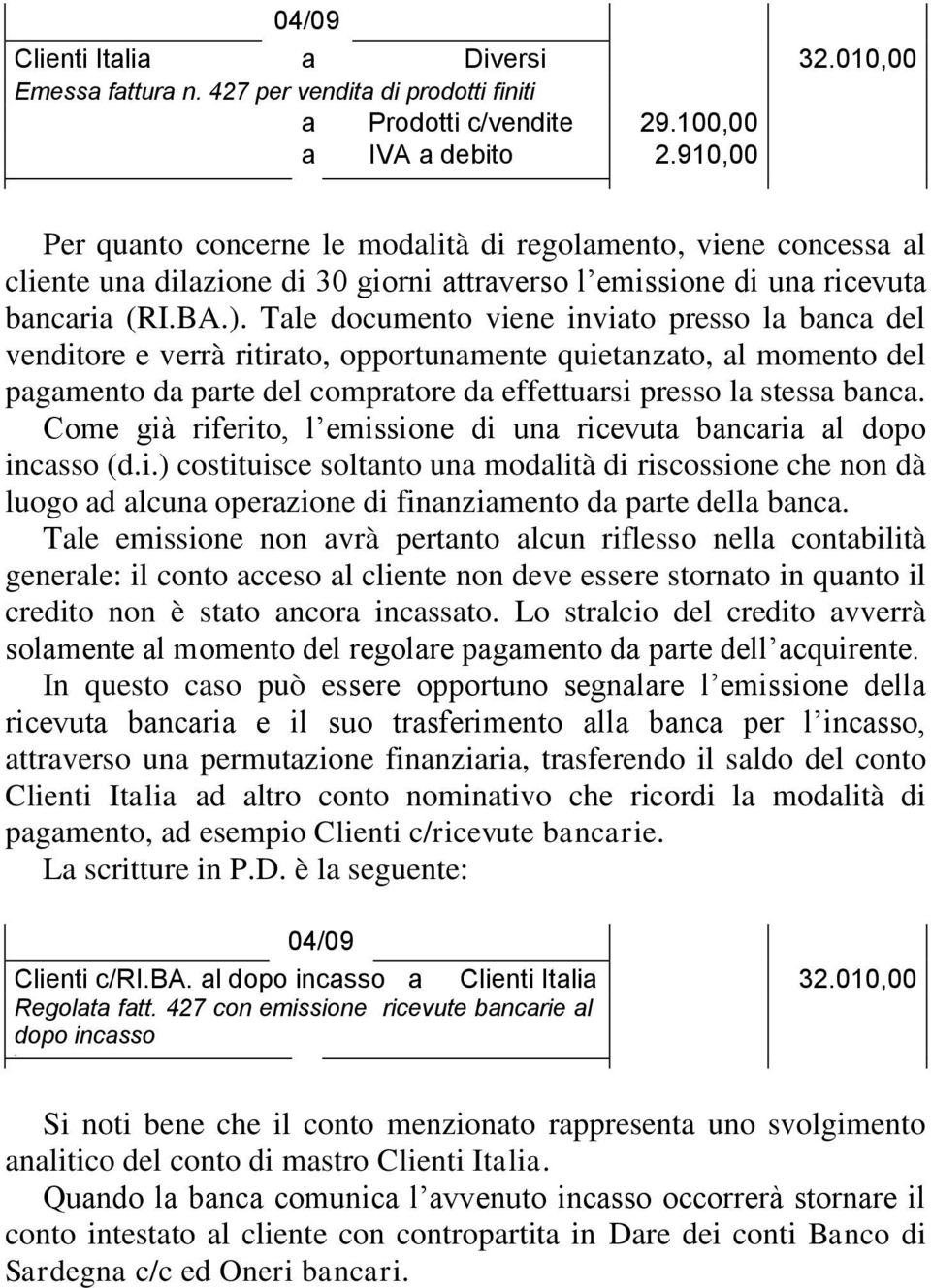 Tale documento viene inviato presso la banca del venditore e verrà ritirato, opportunamente quietanzato, al momento del pagamento da parte del compratore da effettuarsi presso la stessa banca.