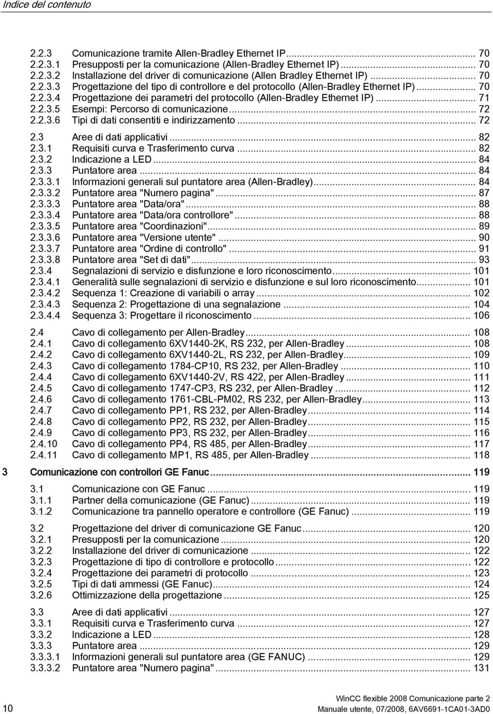 .. 72 2.2.3.6 Tipi di dati consentiti e indirizzamento... 72 2.3 Aree di dati applicativi... 82 2.3.1 Requisiti curva e Trasferimento curva... 82 2.3.2 Indicazione a LED... 84 2.3.3 Puntatore area.