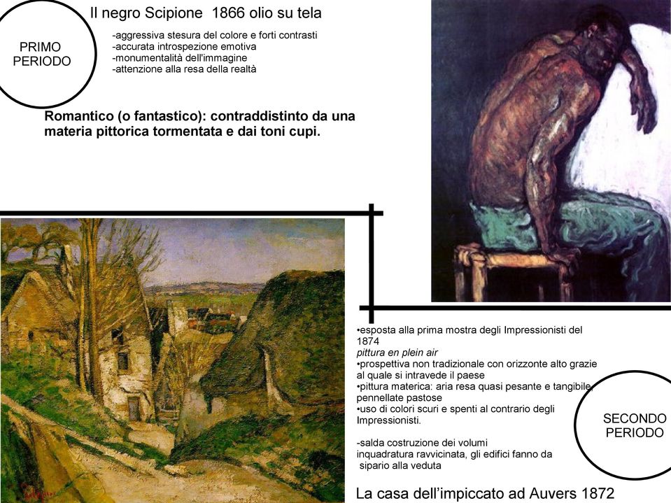 esposta alla prima mostra degli Impressionisti del 1874 pittura en plein air prospettiva non tradizionale con orizzonte alto grazie al quale si intravede il paese pittura materica: aria